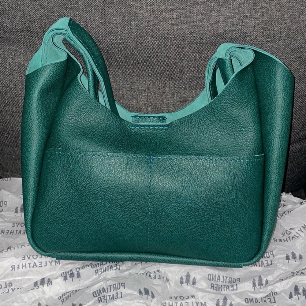 Portland Leather Madison Medium Sea Glass Shoulder Bag